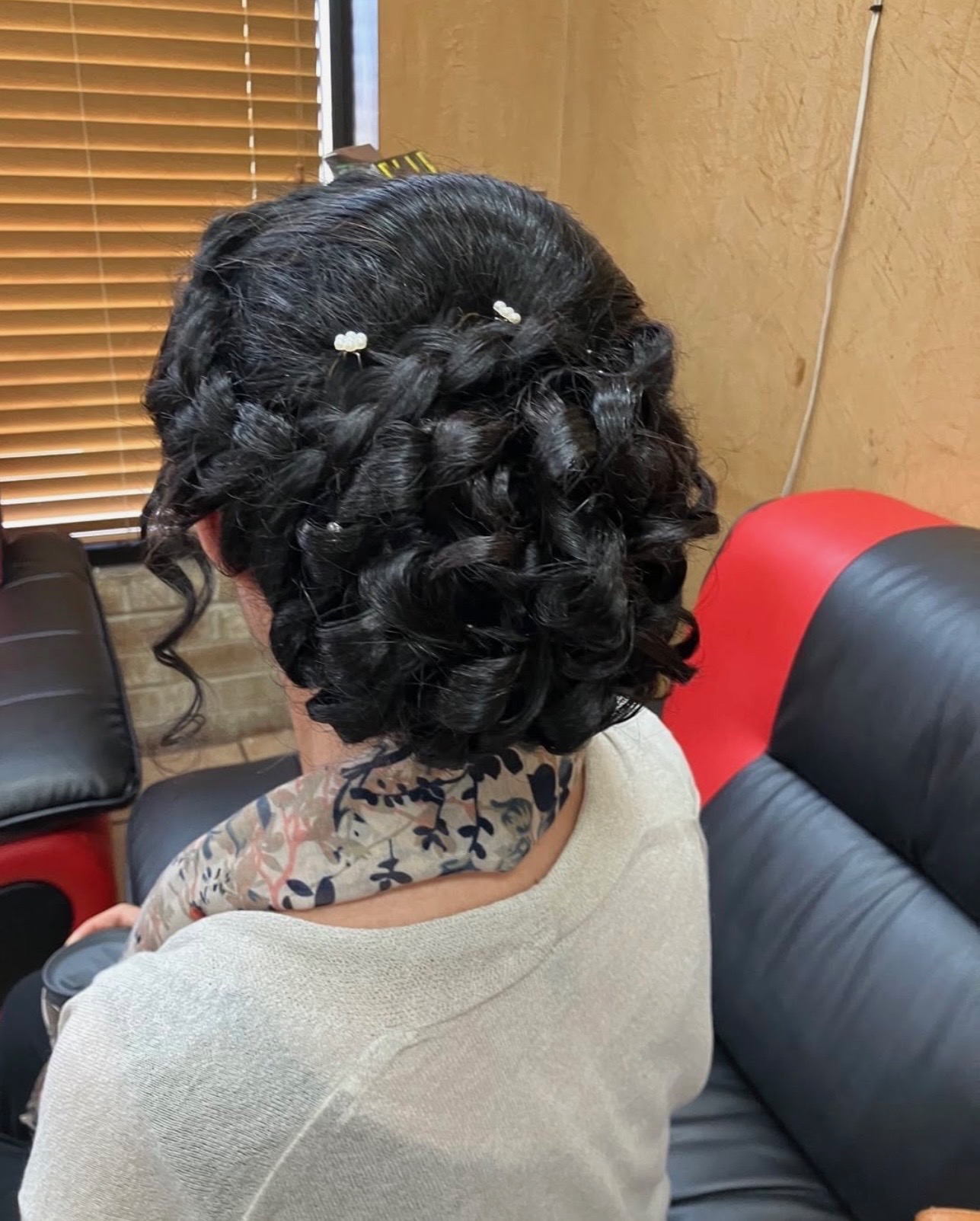 Romantic curled updo